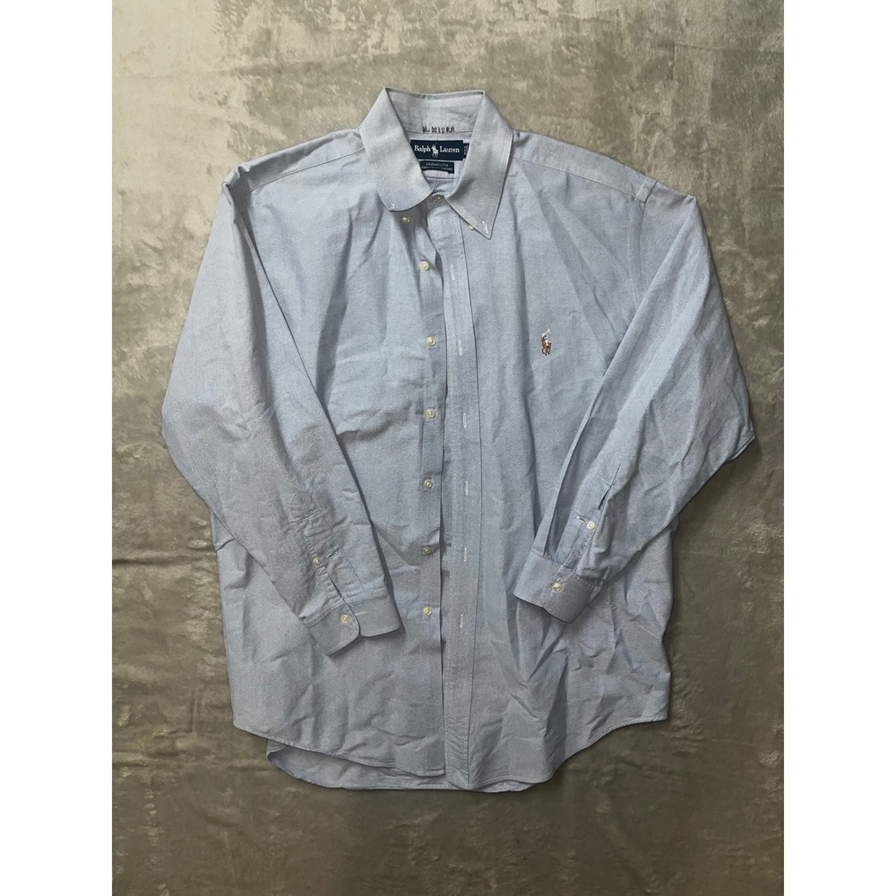 Polo Ralph Lauren Yarmouth Mens 16-32 Light Blue Oxford Button Down Shirt